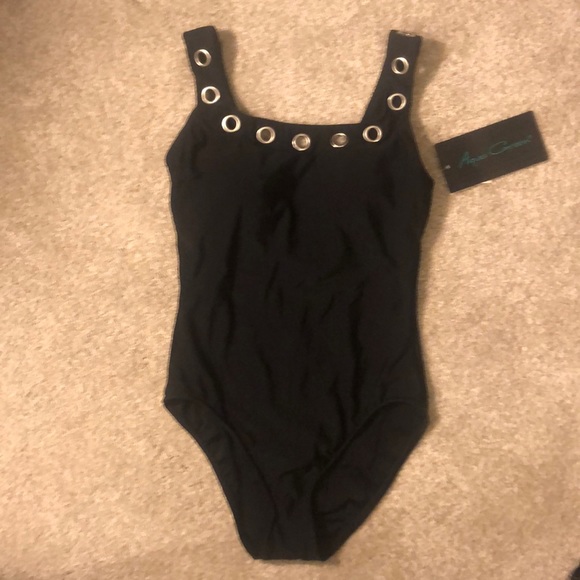 NEW One Piece Swimsuit, Black, Grommet, Size M - Picture 2 of 10